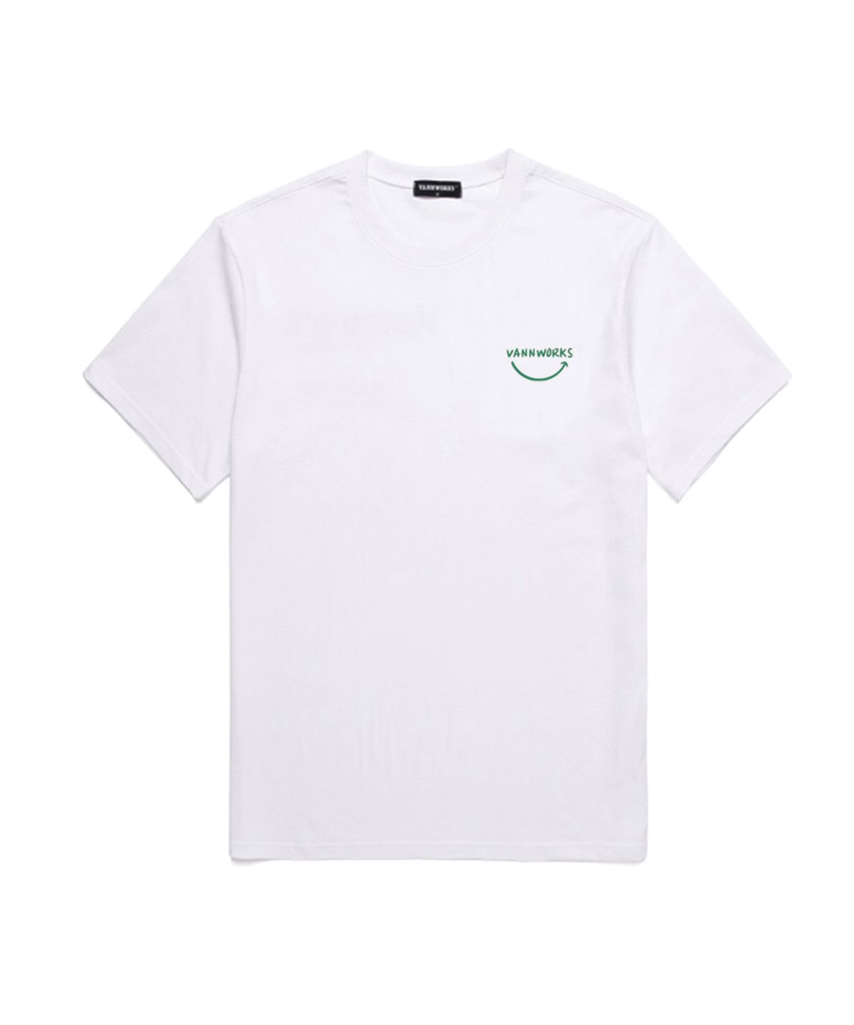 밴웍스(VANNWORKS) Smile Logo 오버핏 반팔 티셔츠 (VS0025) 화이트_그린