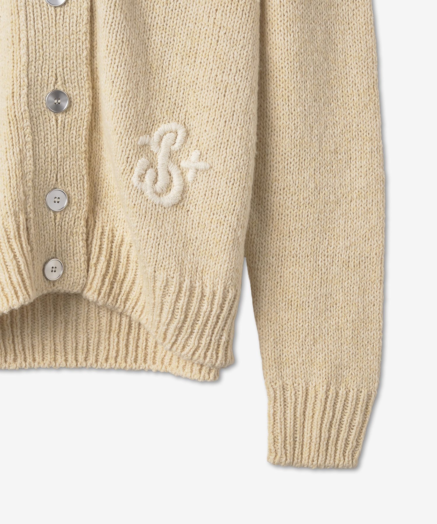 MUSINSA | JIL SANDER Logo V-neck Cardigan - Ivory