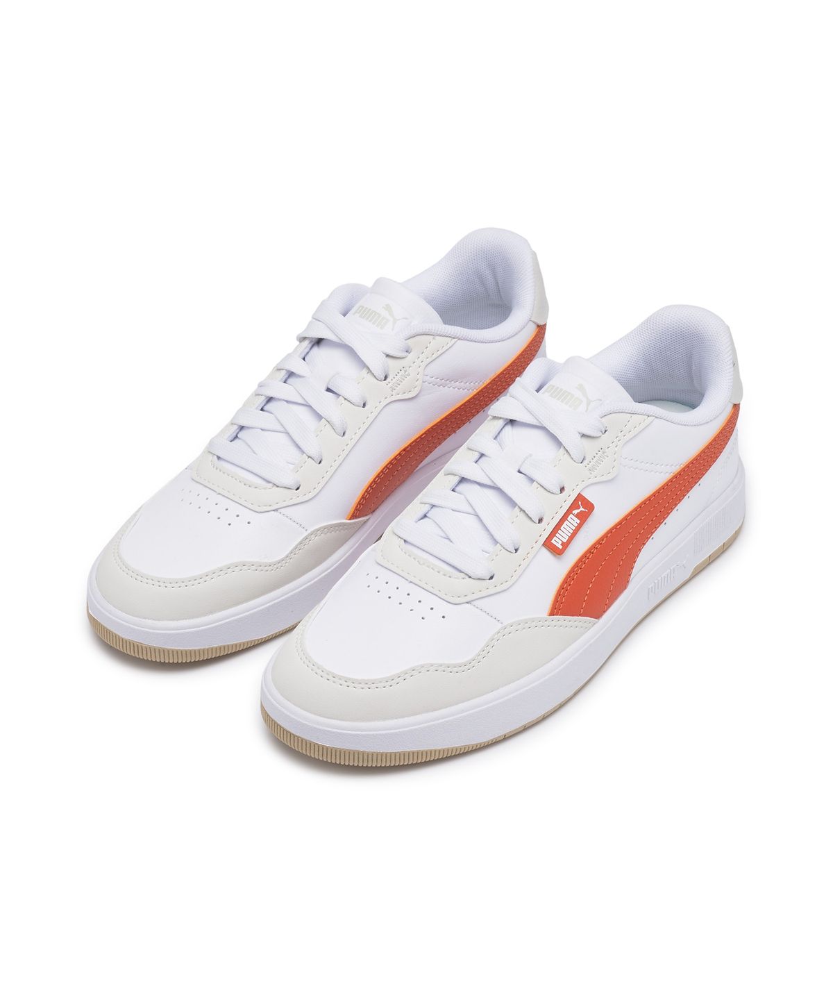 푸마(PUMA) 코트 울트라 라이트 - 화이트:오렌지 / 389371-03
