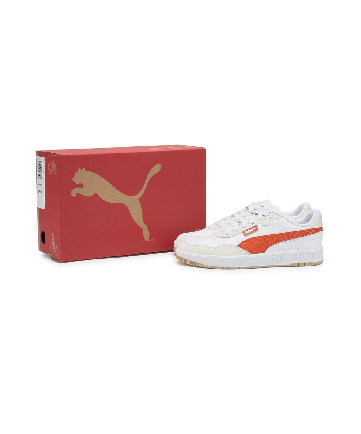 푸마(PUMA) 코트 울트라 라이트 - 화이트:오렌지 / 389371-03