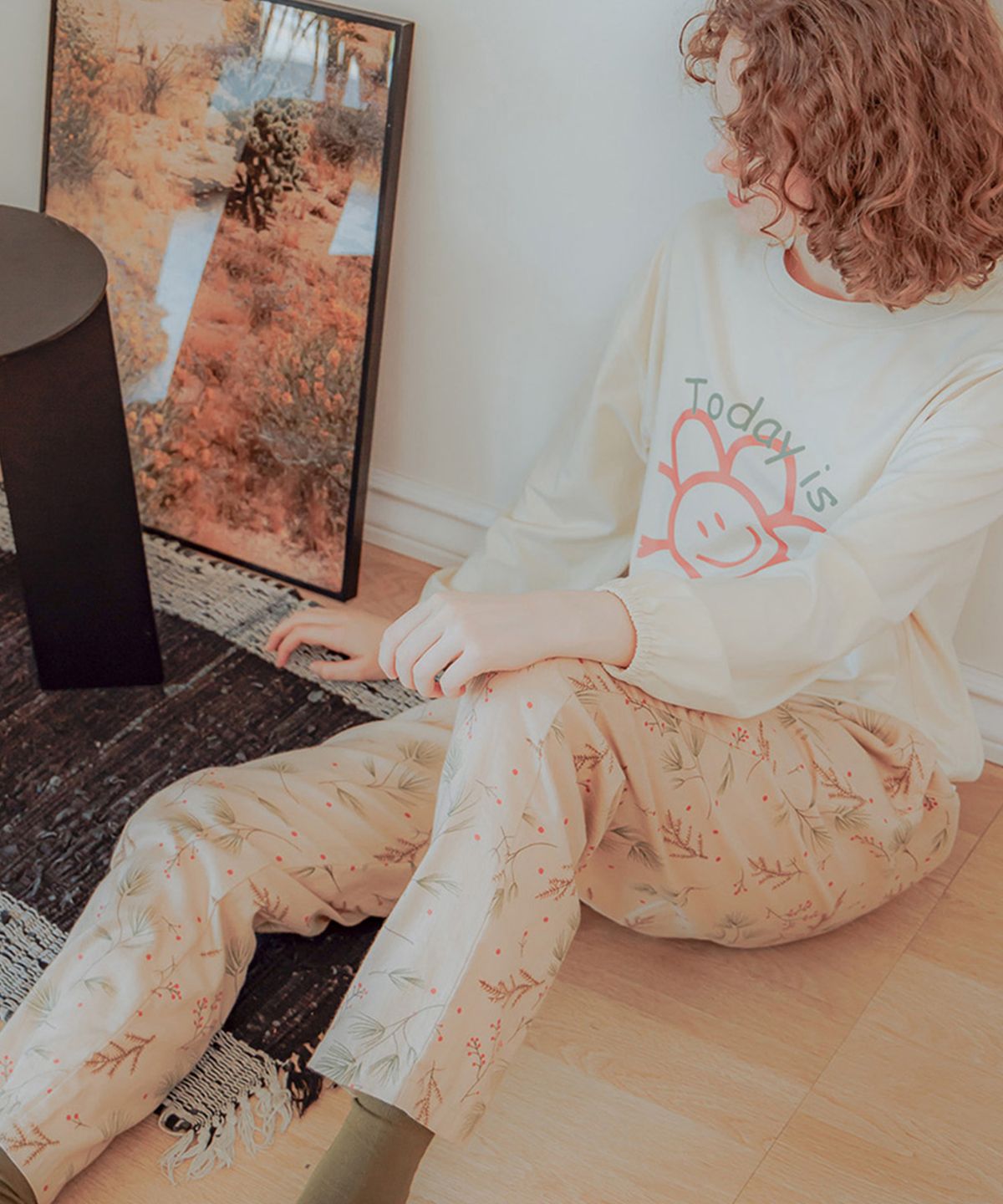 선데이라운지(SUNDAYLOUNGE) 여자 소프트파인 마일드웨어 롱세트 SWJJAUP0040 SWJJAPT0038