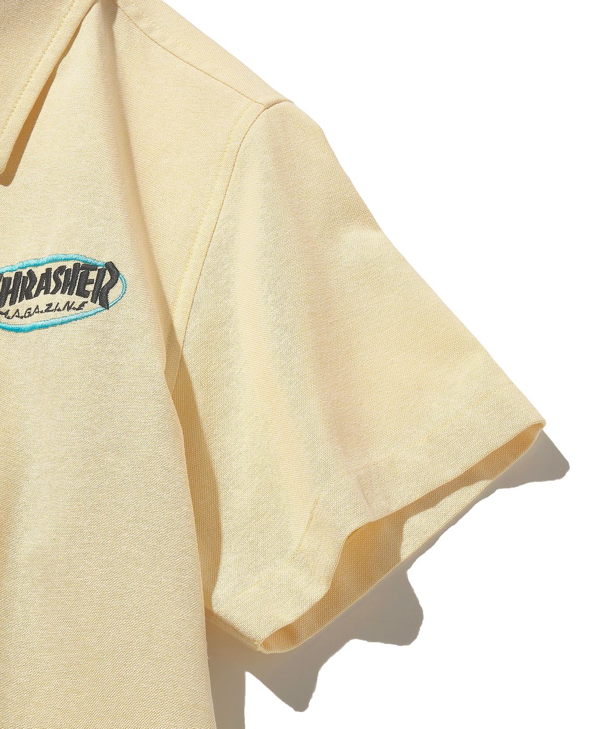 트레셔(THRASHER) 우먼스 옥스포드 크롭 하프 셔츠 옐로우