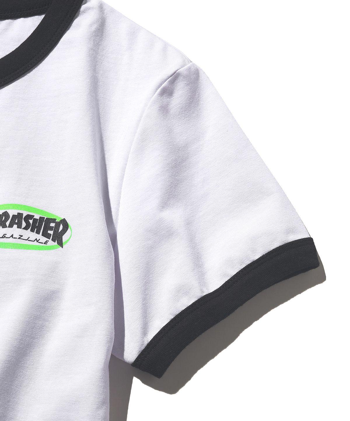 트레셔(THRASHER) 우먼스 매거진 크롭 링거 티셔츠 블랙
