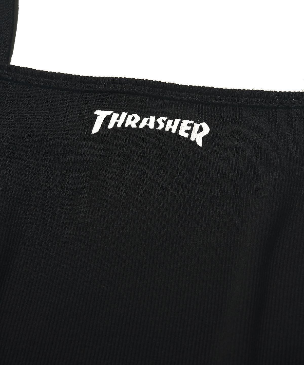 트레셔(THRASHER) 우먼스 매거진 크롭 슬리브리스 탑 블랙