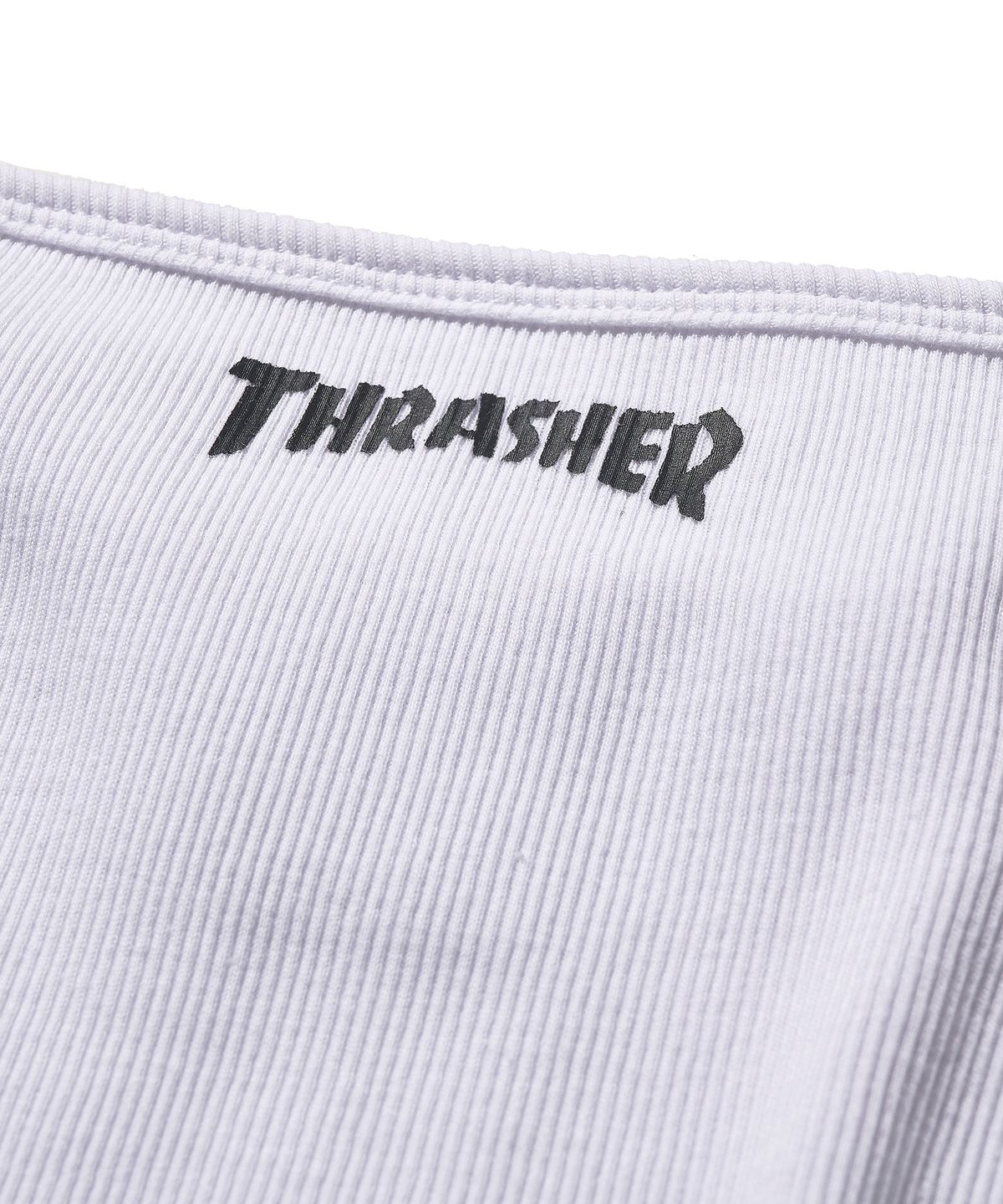 트레셔(THRASHER) 우먼스 매거진 크롭 슬리브리스 탑 화이트