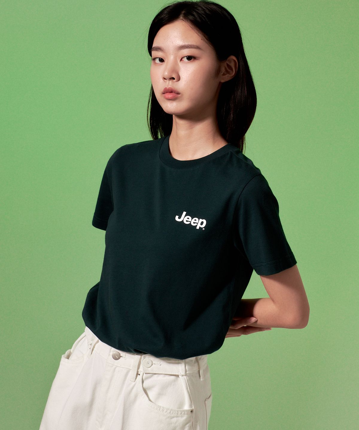 지프(JEEP) 스몰로고 반팔 티셔츠 (JO5TSU092DN)