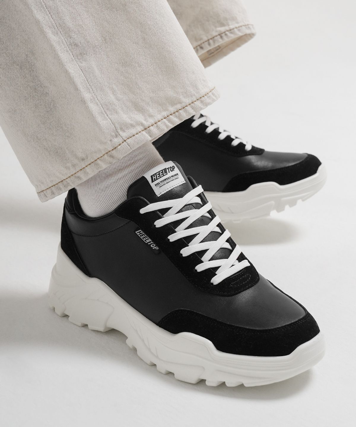 힐탑(HEELTOP) HT4600-BK 8cm 키높이 어글리 슈즈 지오 블랙 [240~280MM]