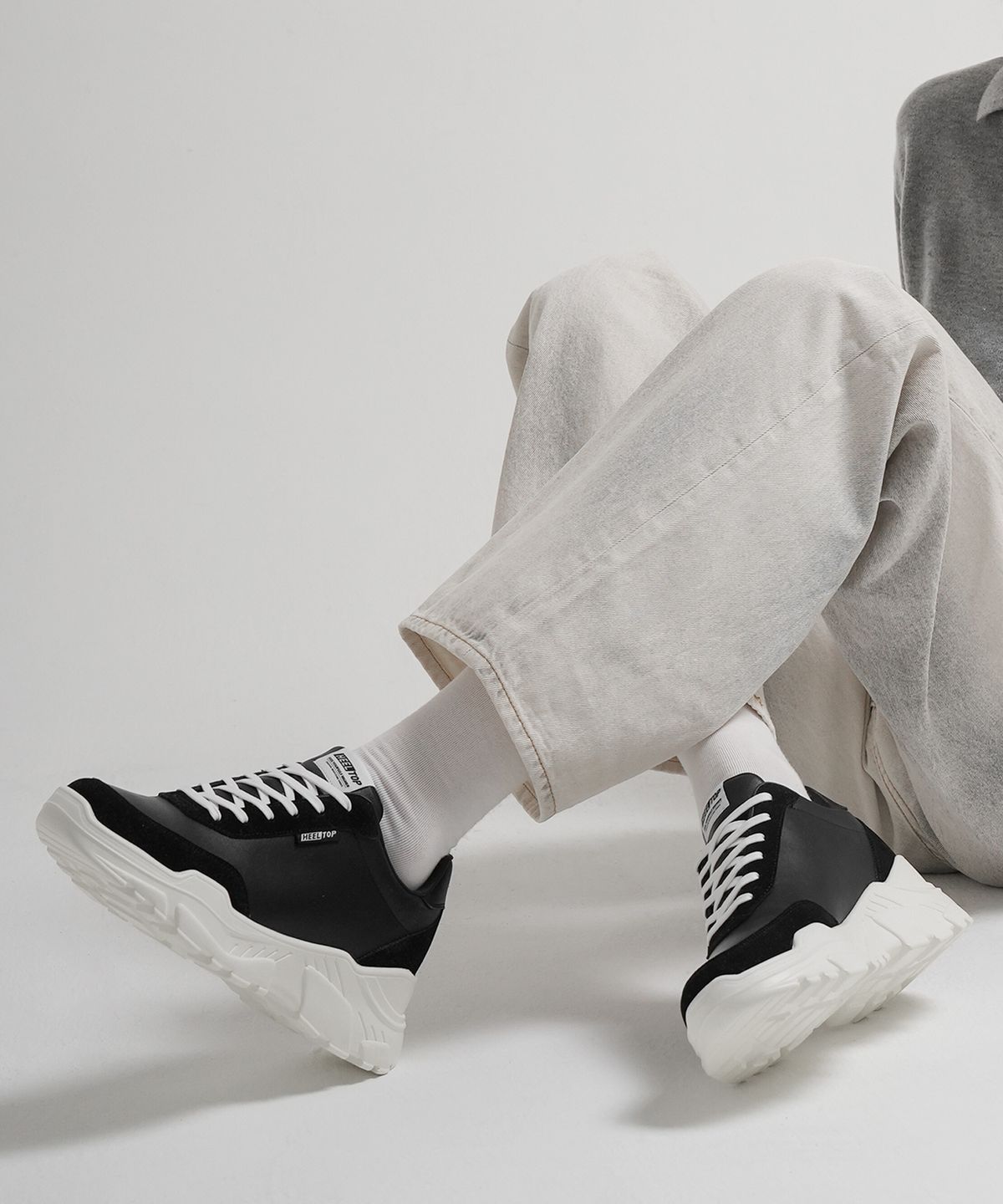 힐탑(HEELTOP) HT4600-BK 8cm 키높이 어글리 슈즈 지오 블랙 [240~280MM]