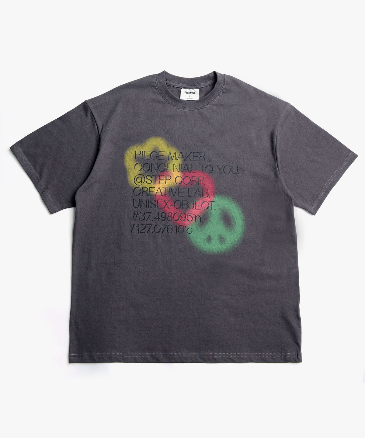 피스메이커(PIECE MAKER) PIECE LOVE PEACE TEE (CHARCOAL)