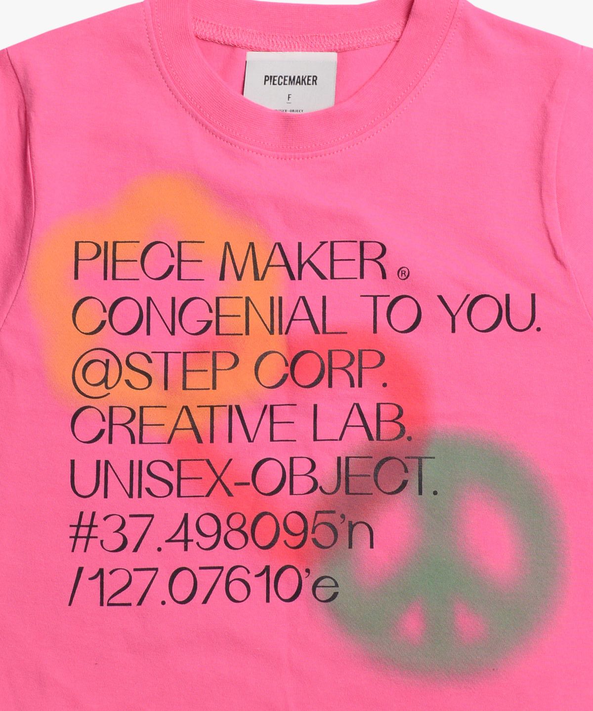 피스메이커(PIECE MAKER) PIECE LOVE PEACE CROP TEE (PINK)