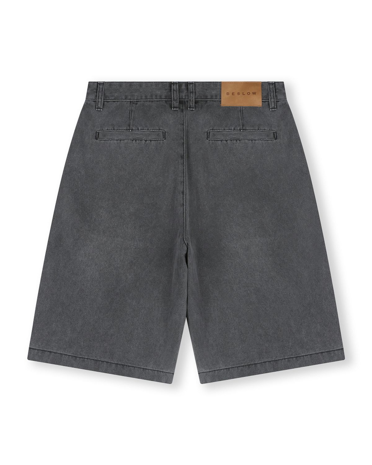 비슬로우(BESLOW) WASHED DENIM SHORTS DARK GREY