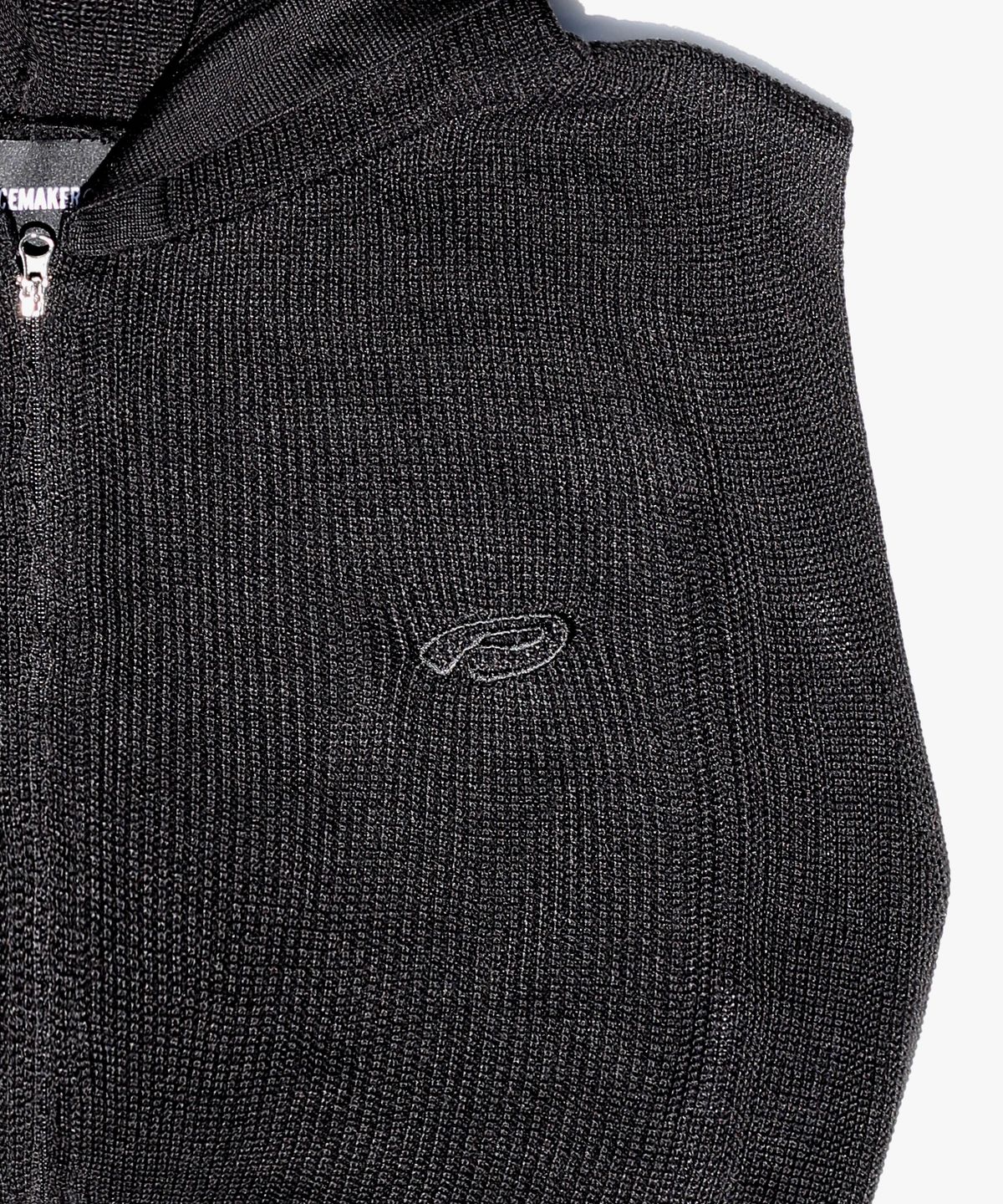 피스메이커(PIECE MAKER) EX KNIT HOOD VEST (BLACK)