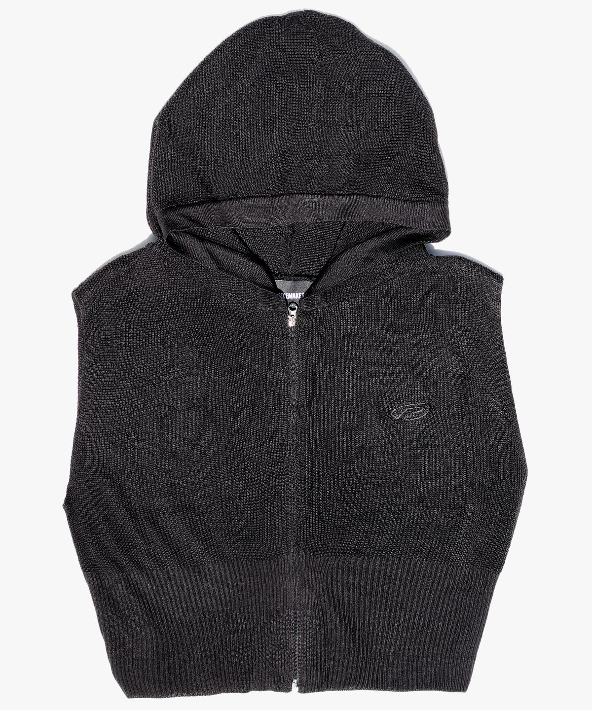 피스메이커(PIECE MAKER) EX KNIT HOOD VEST (BLACK)