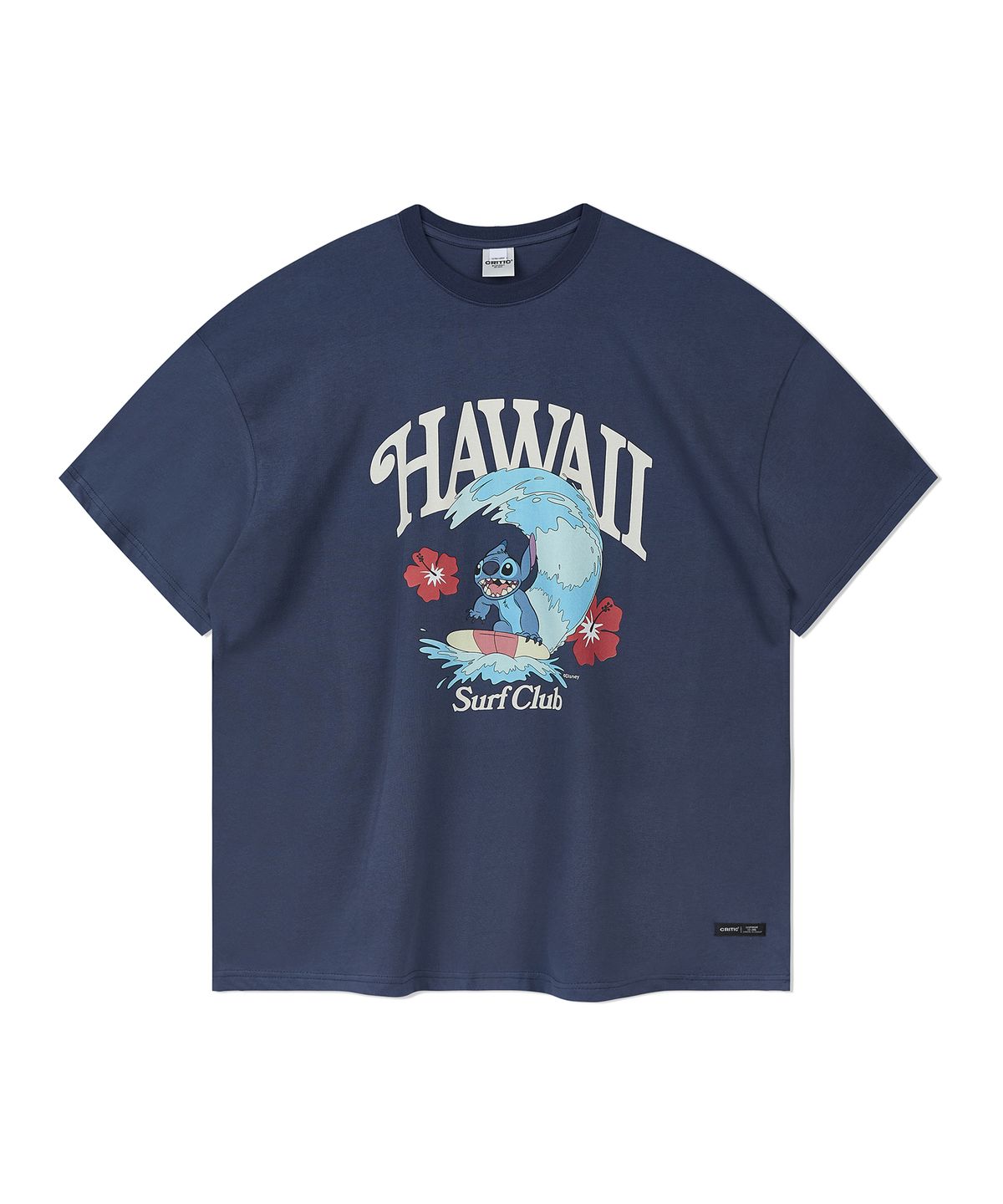 크리틱(CRITIC) Stitch Wave T-Shirts Navy