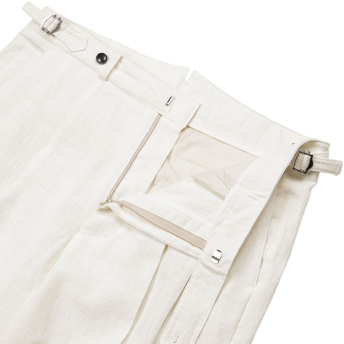 솔티(SORTIE) 8s Linen Side-adjust Trousers (Ivory)