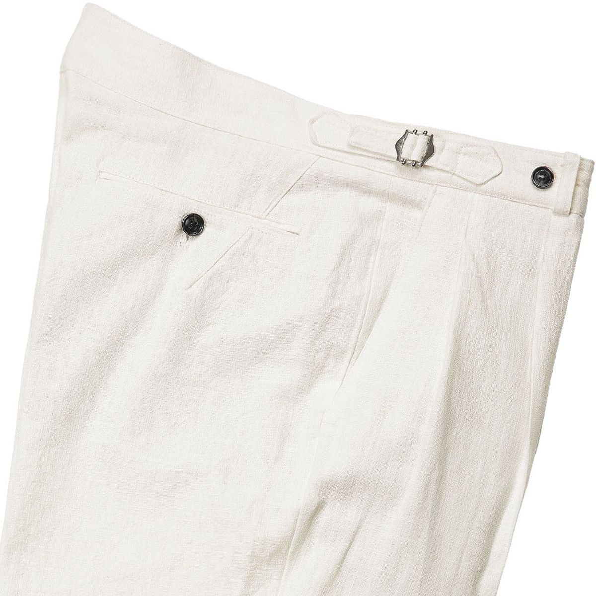 솔티(SORTIE) 8s Linen Side-adjust Trousers (Ivory)