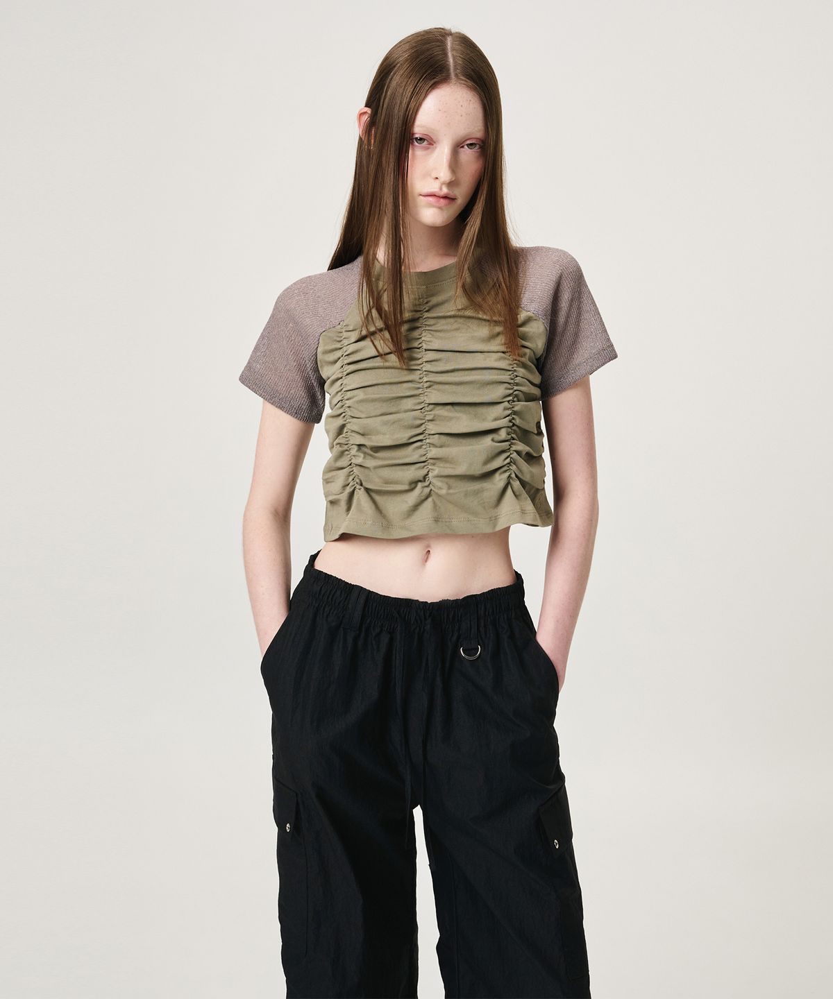 에트몽(ETMON) Eyelet Pocket 2-Way Cargo Pants, Black