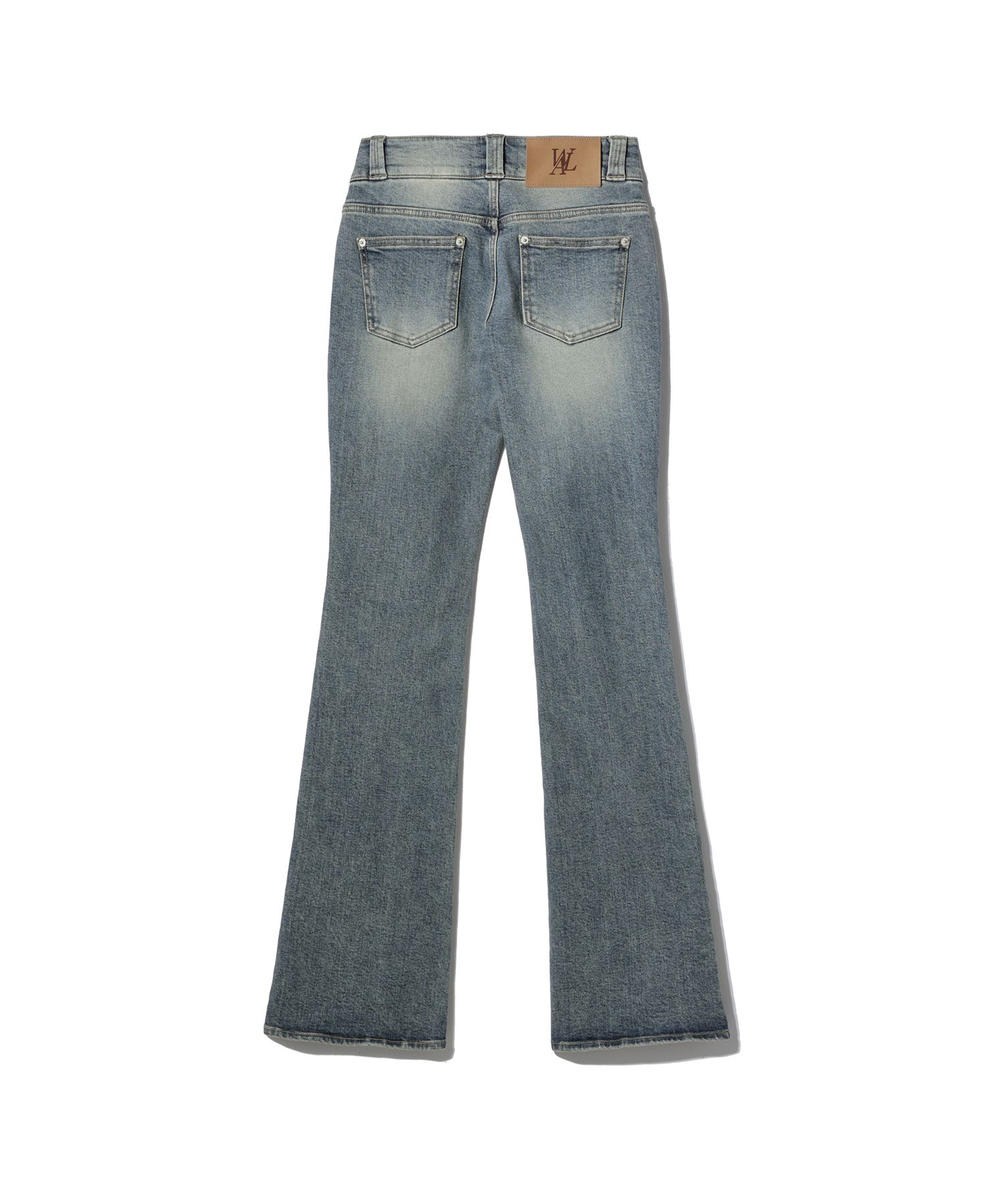 【WOOALONG】 Western washed boots-cut denim pants MUSINSA | WOOALONG Western washed boots-cut denim pants - BLUE