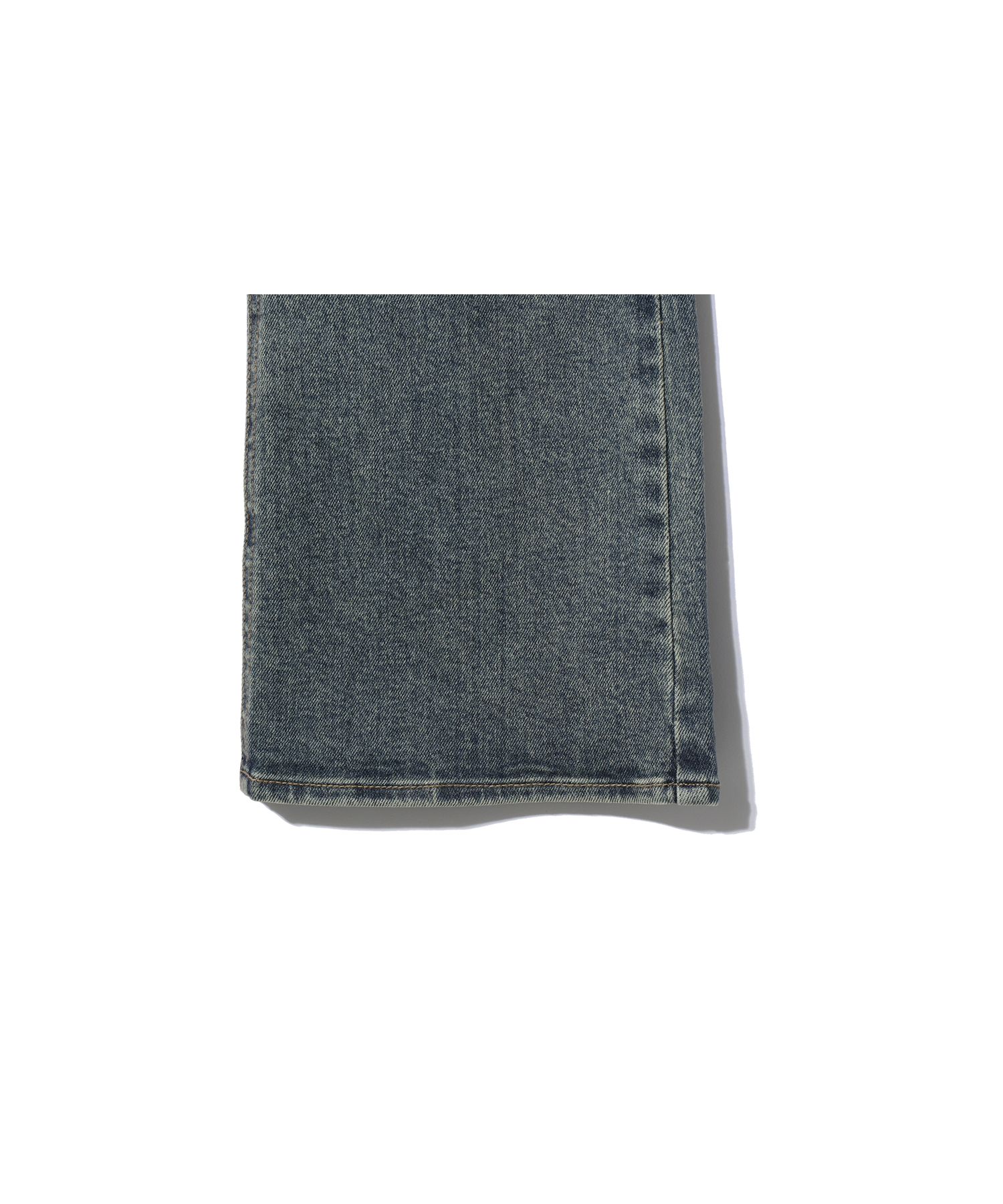 MUSINSA | WOOALONG Western washed boots-cut denim pants - BLUE