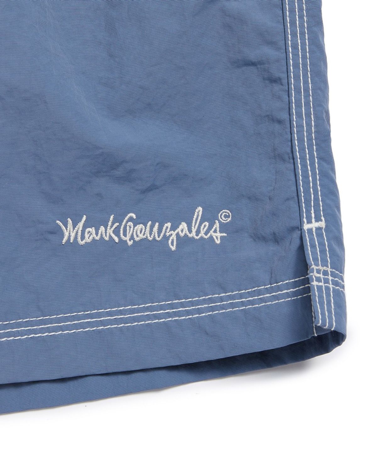 마크곤잘레스(MARK GONZALES) NYLON STITCH DETAIL SHORT - GREYISH BLUE