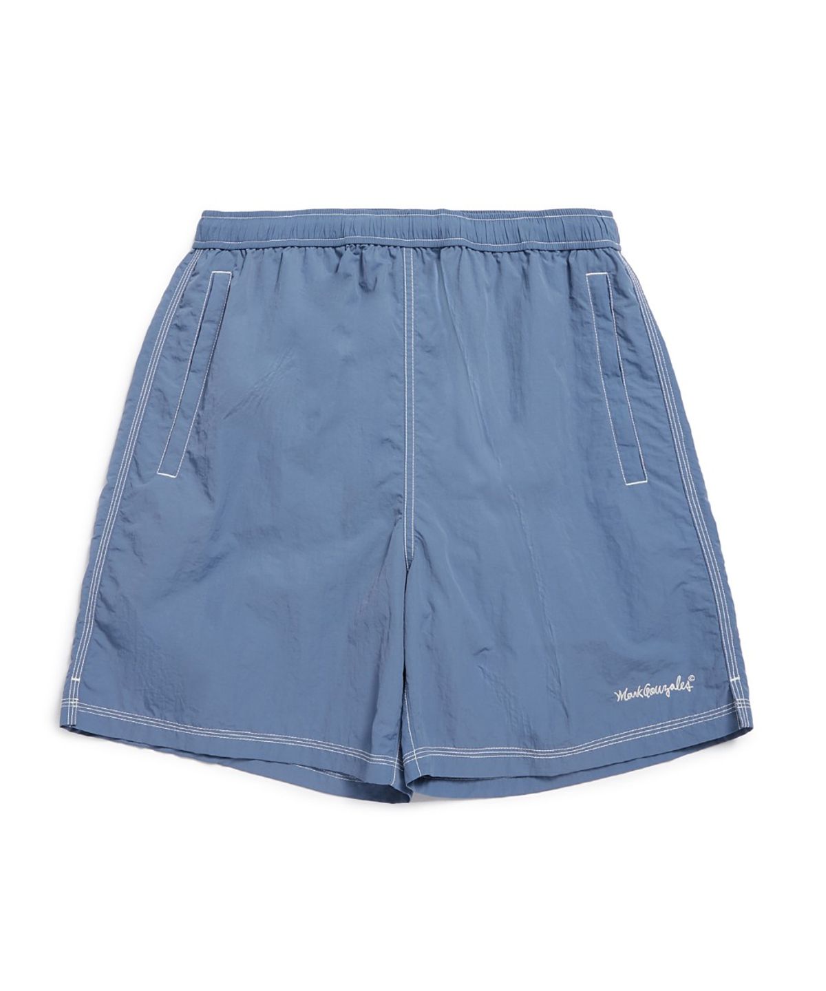 마크곤잘레스(MARK GONZALES) NYLON STITCH DETAIL SHORT - GREYISH BLUE
