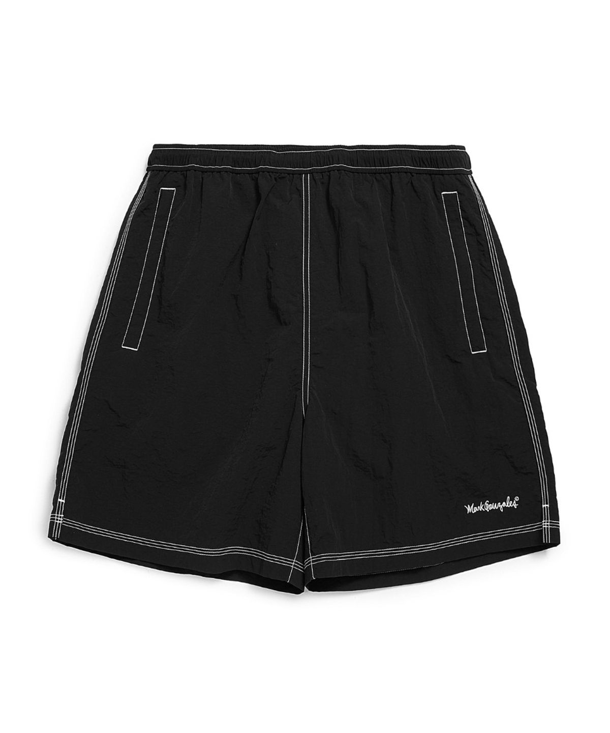 마크곤잘레스(MARK GONZALES) NYLON STITCH DETAIL SHORT - BLACK