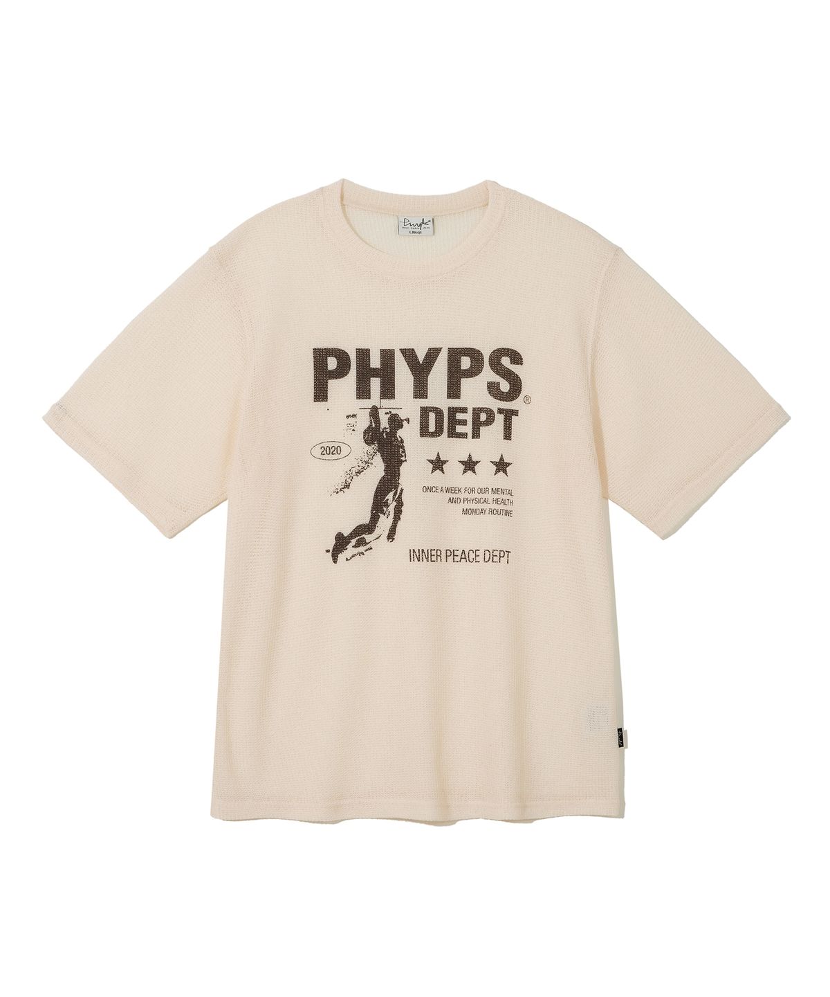 피지컬 디파트먼트(PHYSICAL DEPARTMENT) 메쉬 베스킷볼 덩크슛 반팔티셔츠 아이보리