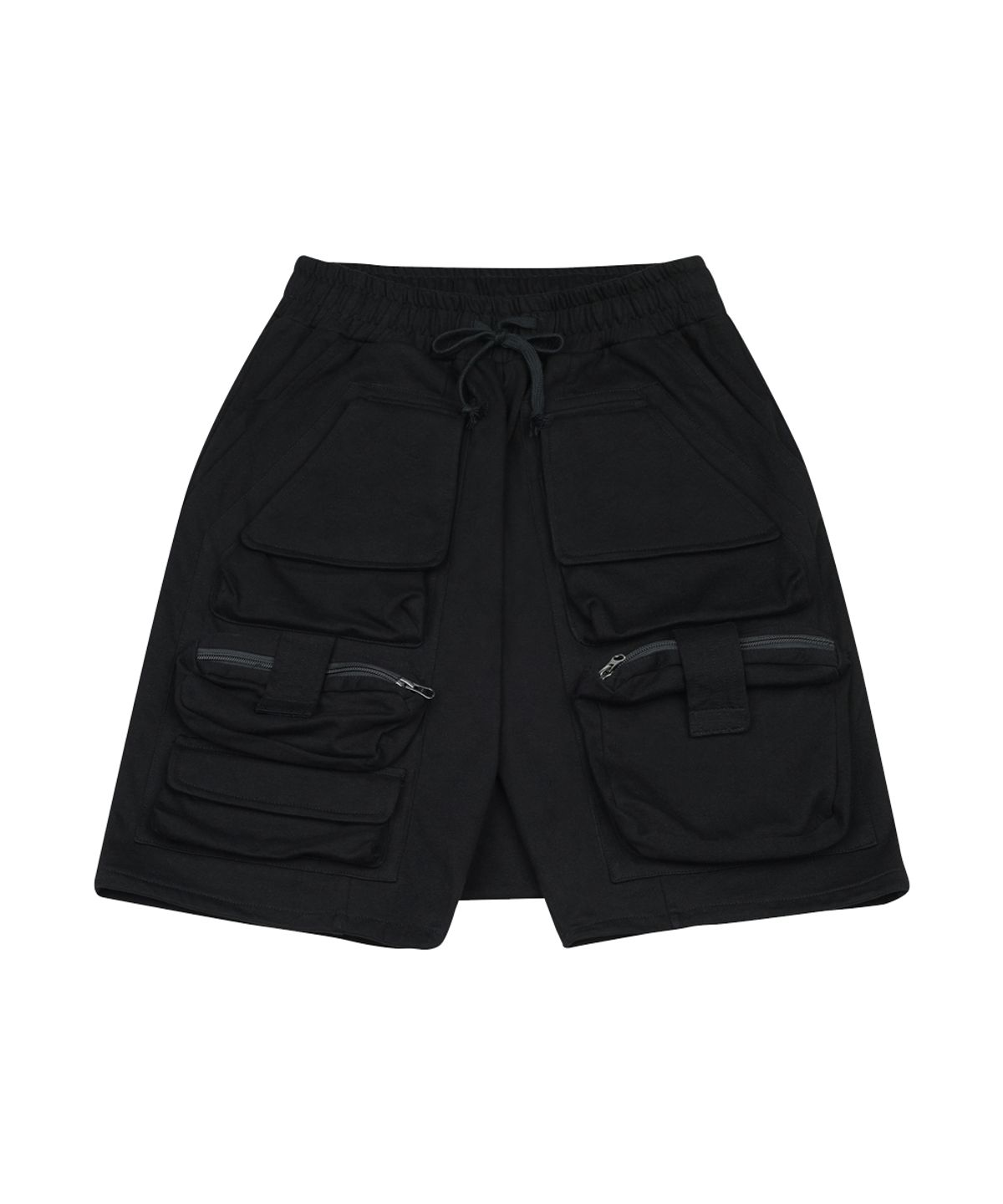 그레일즈(GRAILZ) LAYERED PANEL SHORTS [BLACK]