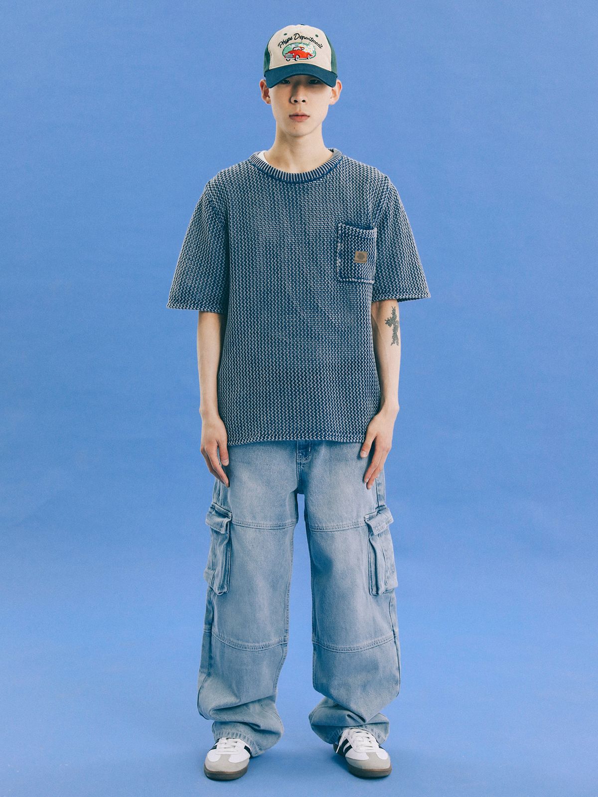 피지컬 디파트먼트(PHYSICAL DEPARTMENT) POCKET MESH KNIT SS BLACK