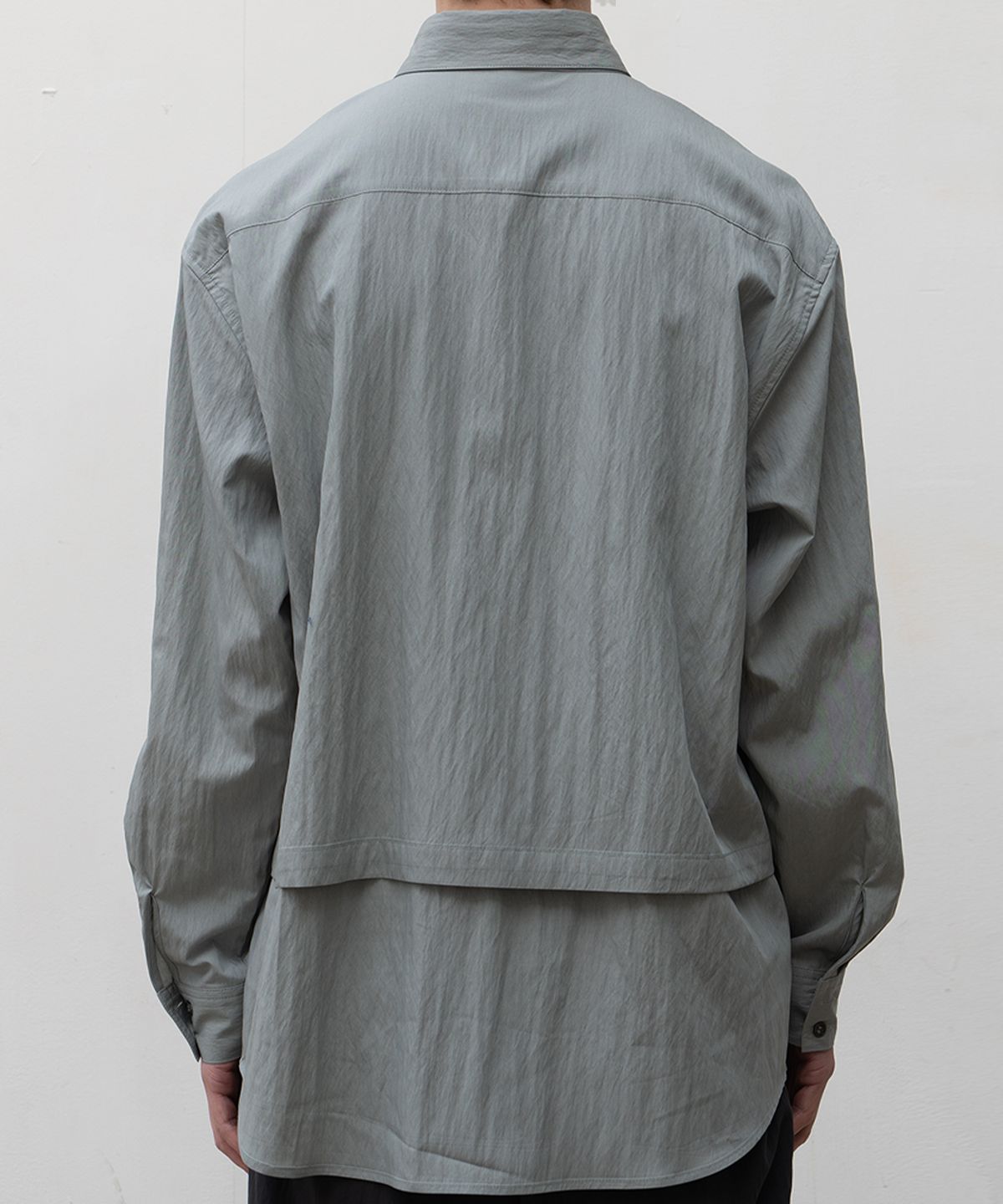 우석(WOOSUK) Layered Shirt (Mintgrey)