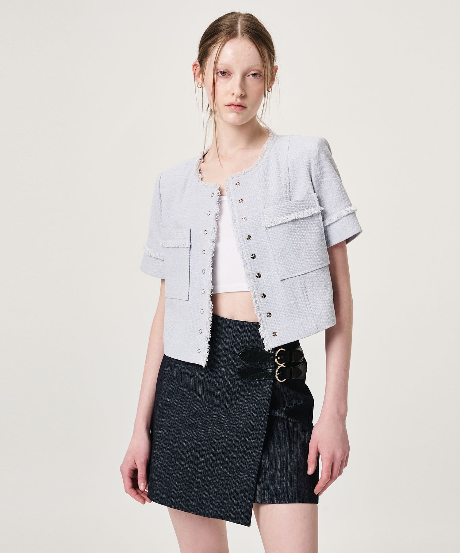 ミニスカート [ ETMON ] Buckle Wrap Mini Skirt, Black Indigo MUSINSA | ETMON Buckle Wrap Mini Skirt, Black Indigo