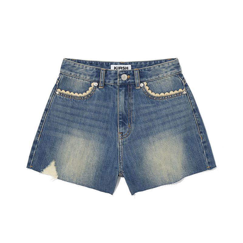 ★2023SS新作★KIRSH★CHERRY HOTFIX DETAIL DENIM SHORT PANTS MUSINSA | KIRSH Cherry Hotfix Detail Denim Short Pants [Blue]