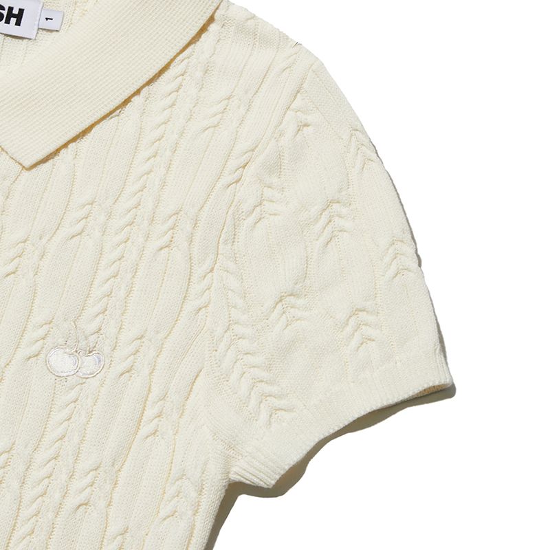 MUSINSA | KIRSH Small Cherry Cable Knit Dress [Ivory]
