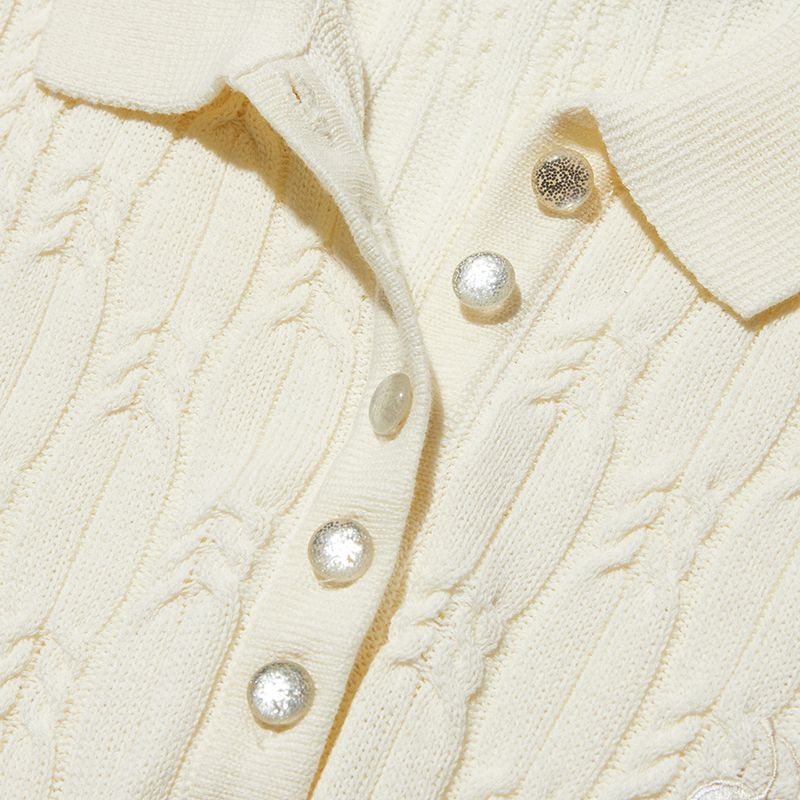 MUSINSA | KIRSH Small Cherry Cable Knit Dress [Ivory]