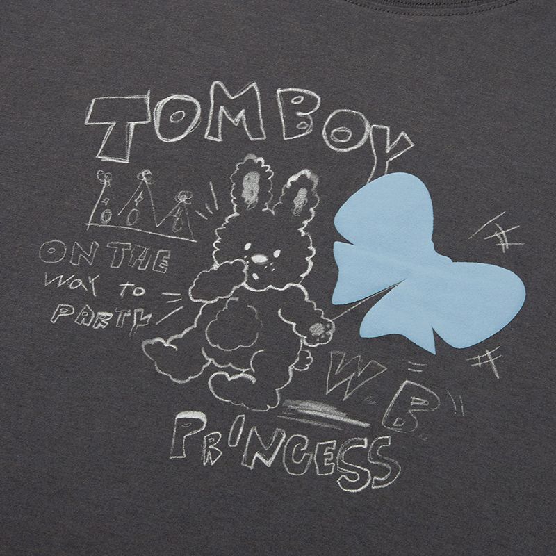 ★2023SS新作★KIRSH★WITTY BUNNY TOMBOY SKETCH T-SHIRT MUSINSA | KIRSH Witty Bunny Tomboy Sketch T-Shirt [Charcoal]