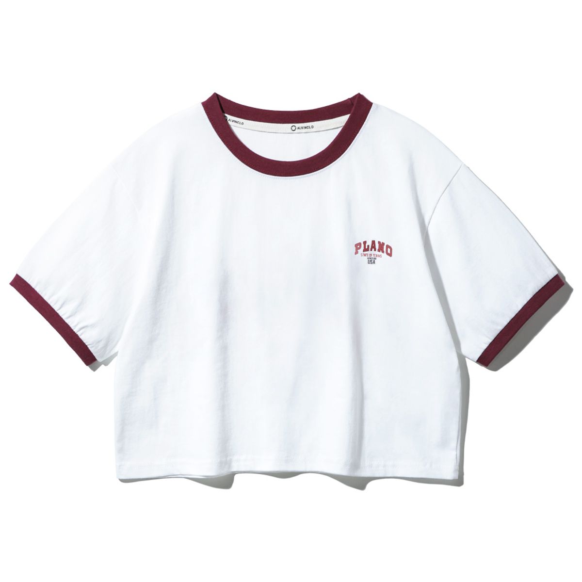 앨빈클로(ALVINCLO) [여성] PLANO 배색 크롭 반팔티 AST4877 (3 COLOR)