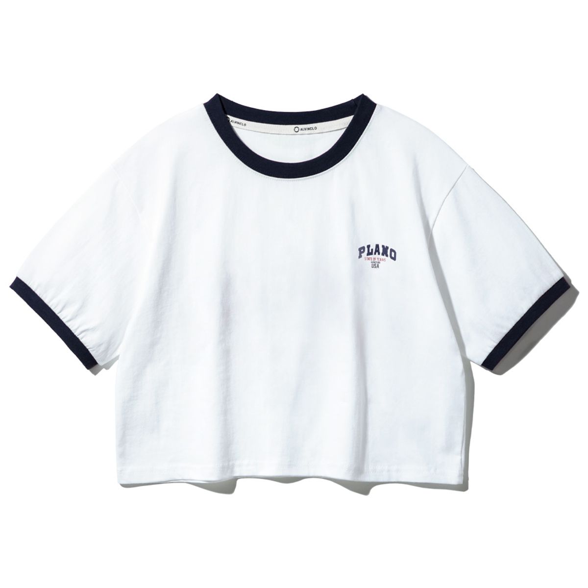 앨빈클로(ALVINCLO) [여성] PLANO 배색 크롭 반팔티 AST4877 (3 COLOR)