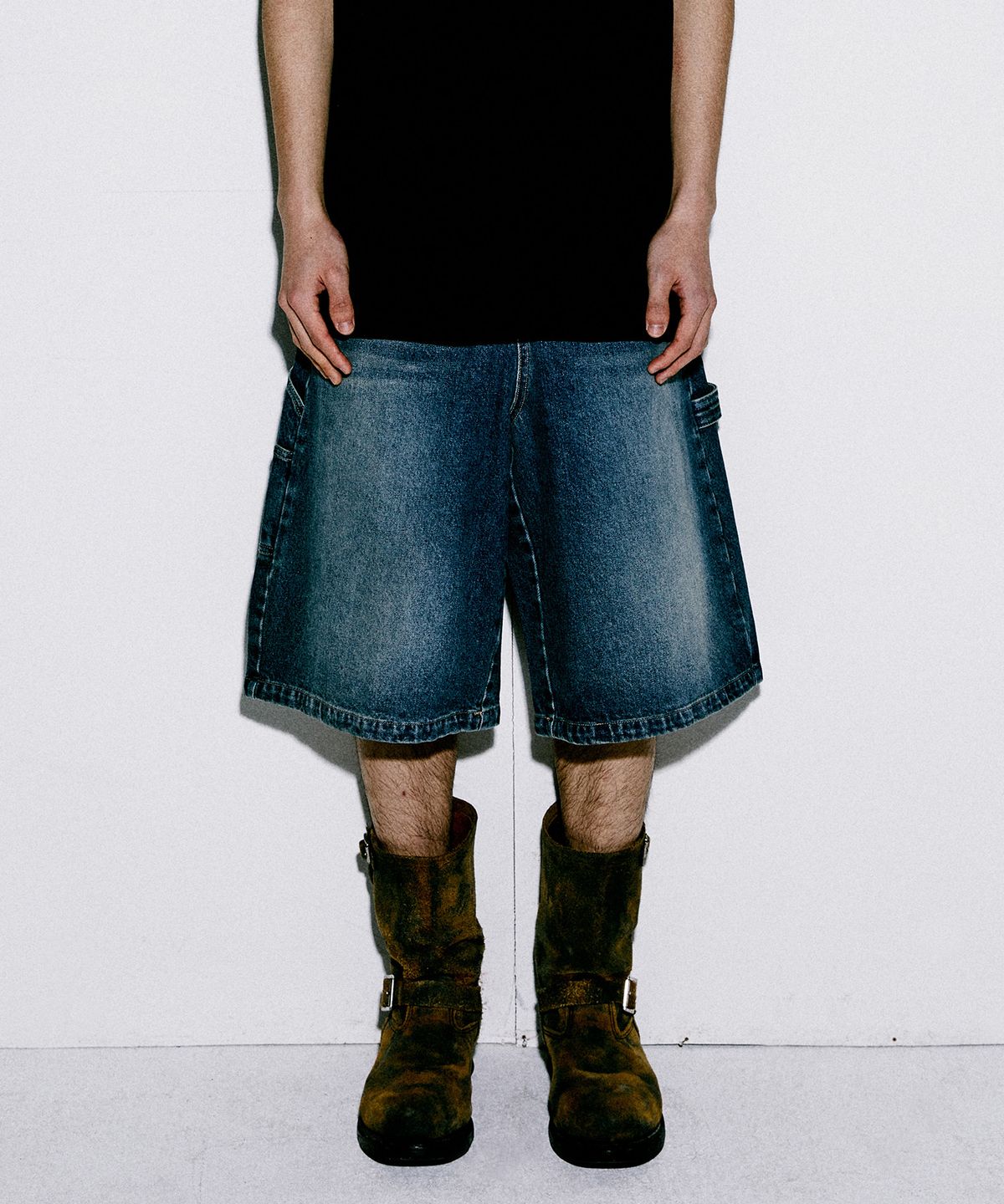 더바이닐하우스(THEVINYLHOUSE) CARPENTER DENIM SHORTS BLUE (VH2EMUPA60A)