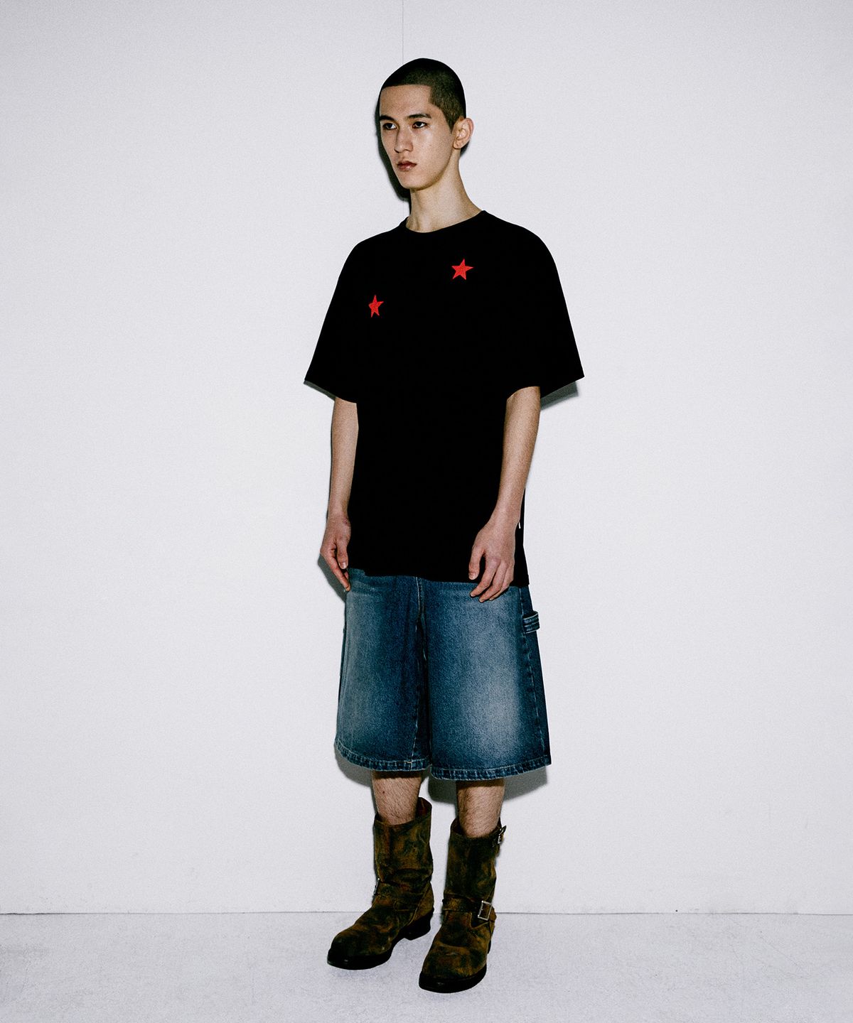 더바이닐하우스(THEVINYLHOUSE) CARPENTER DENIM SHORTS BLUE (VH2EMUPA60A)