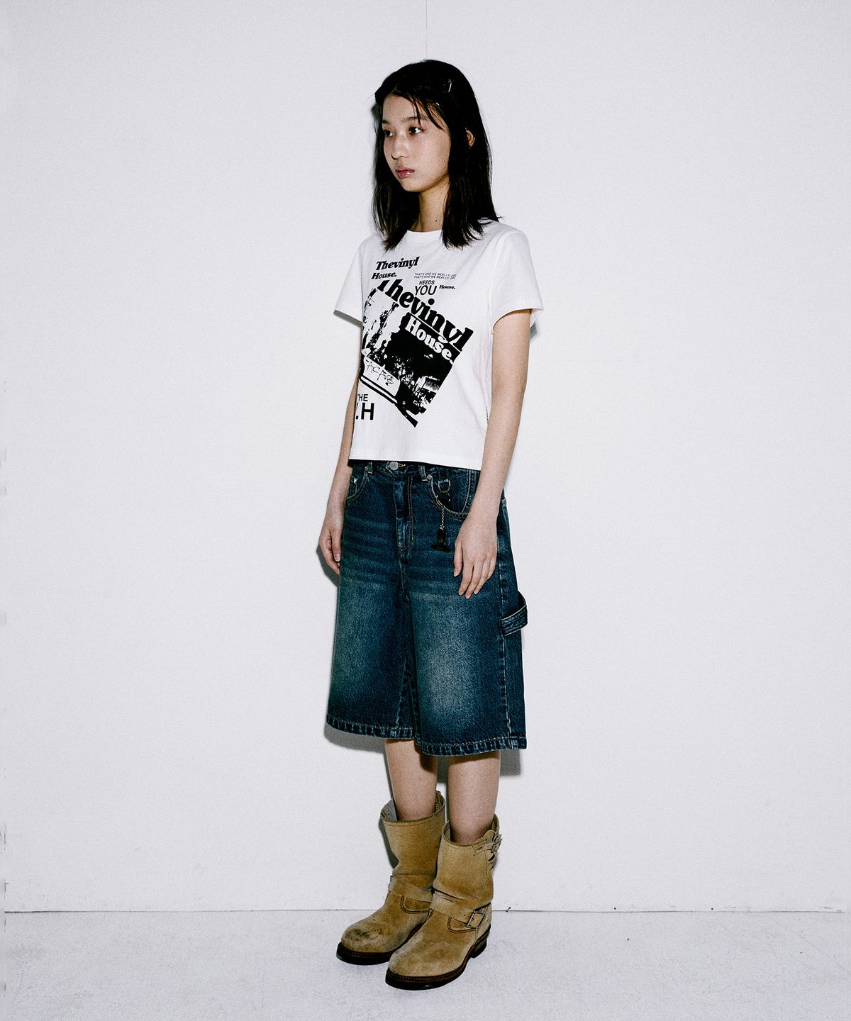더바이닐하우스(THEVINYLHOUSE) CARPENTER DENIM SHORTS BLUE (VH2EMUPA60A)