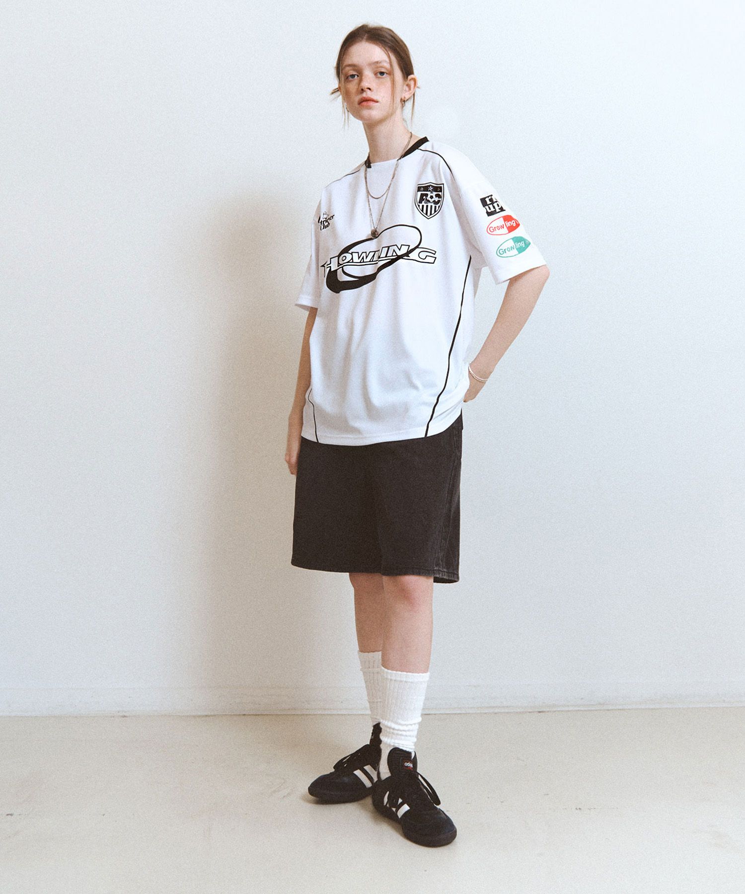 ★送料・関税込★RETRIEVER CLUB★HOWLING SOCCER JERSEY★ MUSINSA | RETRIEVER CLUB HOWLING SOCCER JERSEY [WHITE]