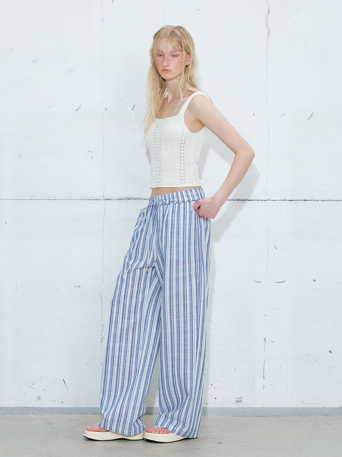 에트몽(ETMON) Ribbed Sleeveless Knit Top, Ivory