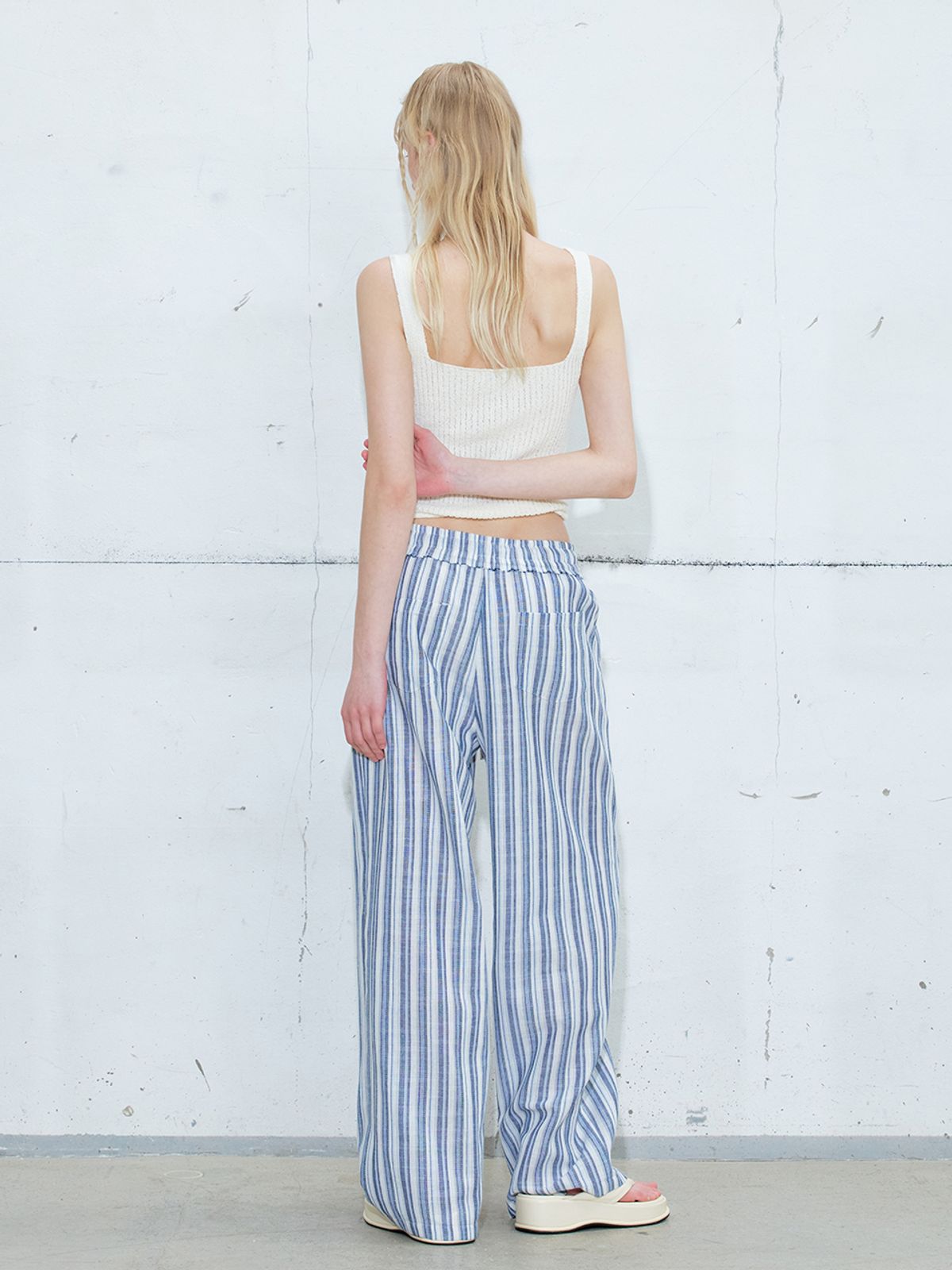 에트몽(ETMON) Ribbed Sleeveless Knit Top, Ivory