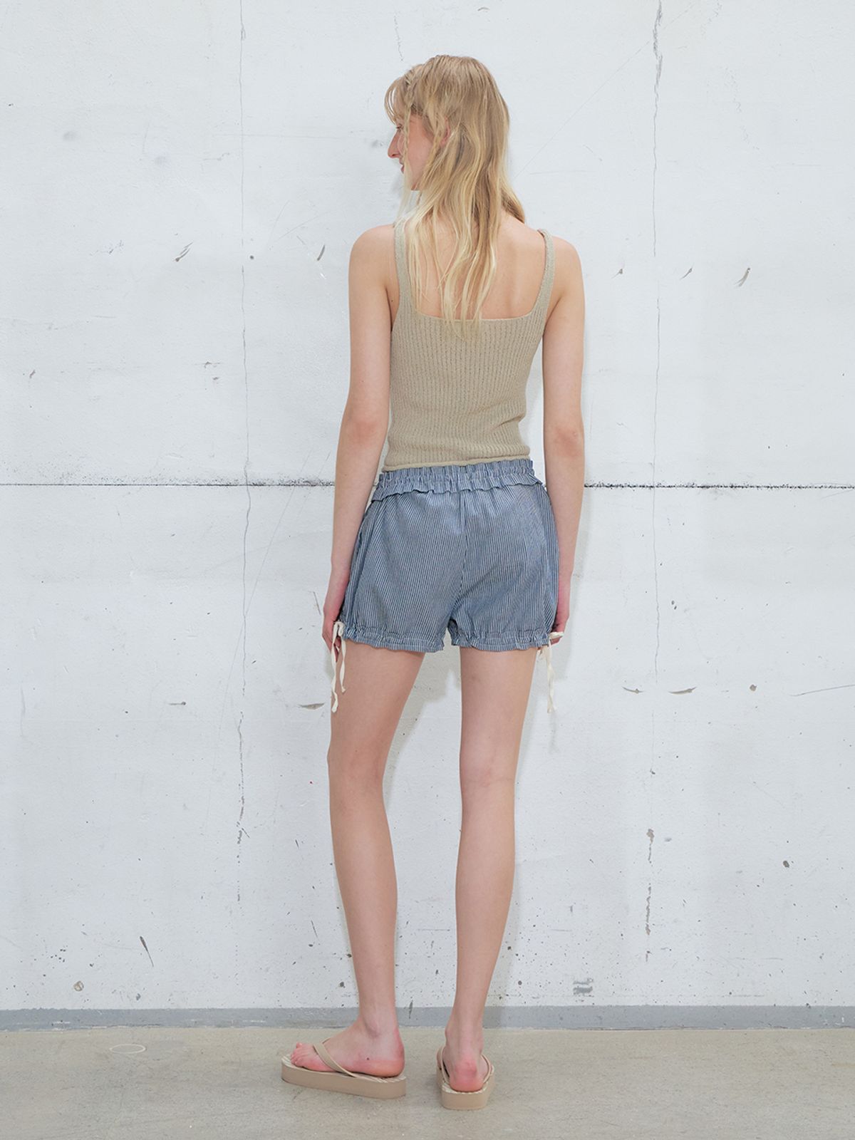 에트몽(ETMON) Ribbed Sleeveless Knit Top, Oatmeal Beige