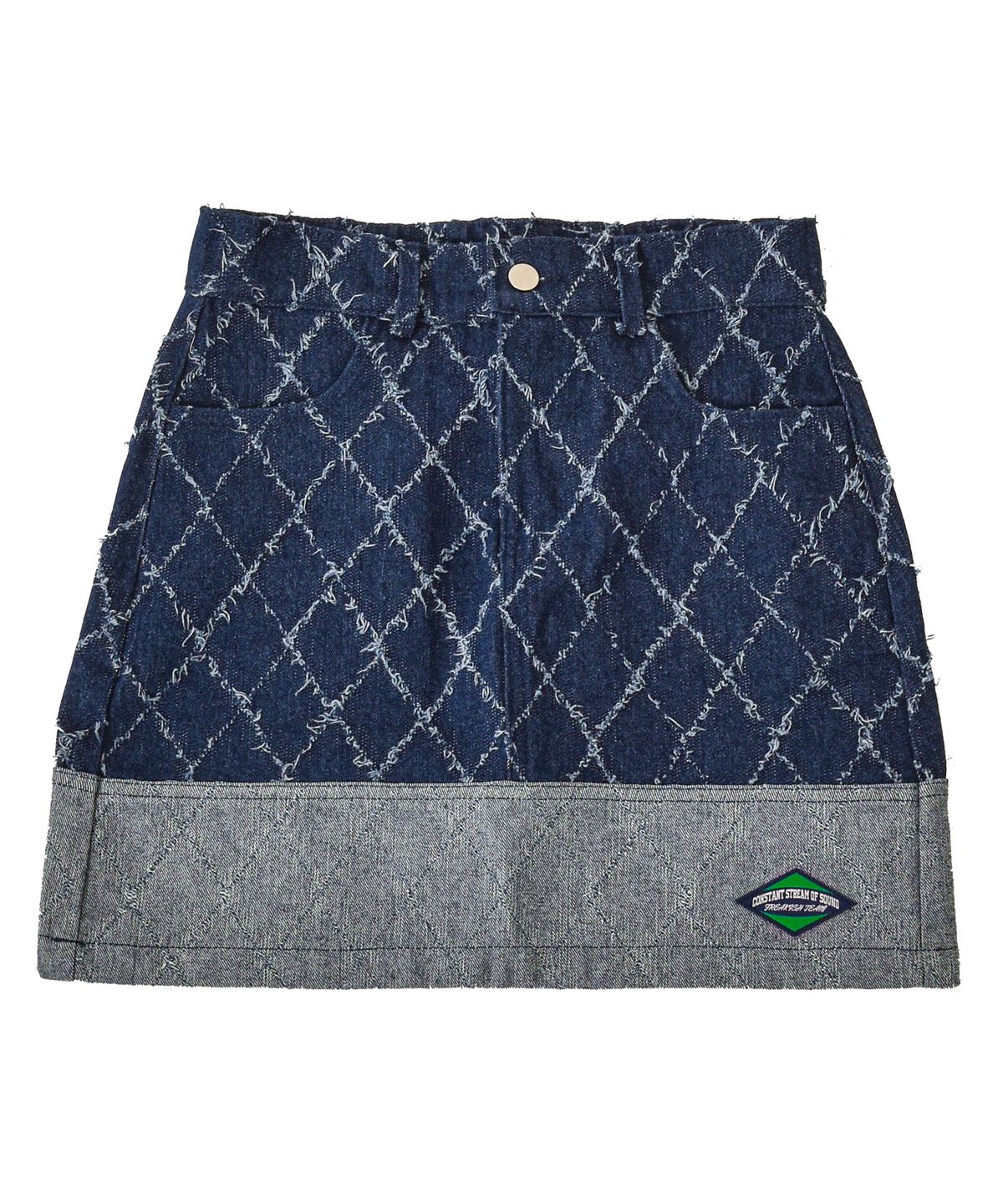 프리키쉬빌딩(FREAKISH BUILDING) FENCE SWING DENIM MINI SKIRT (BLUE)