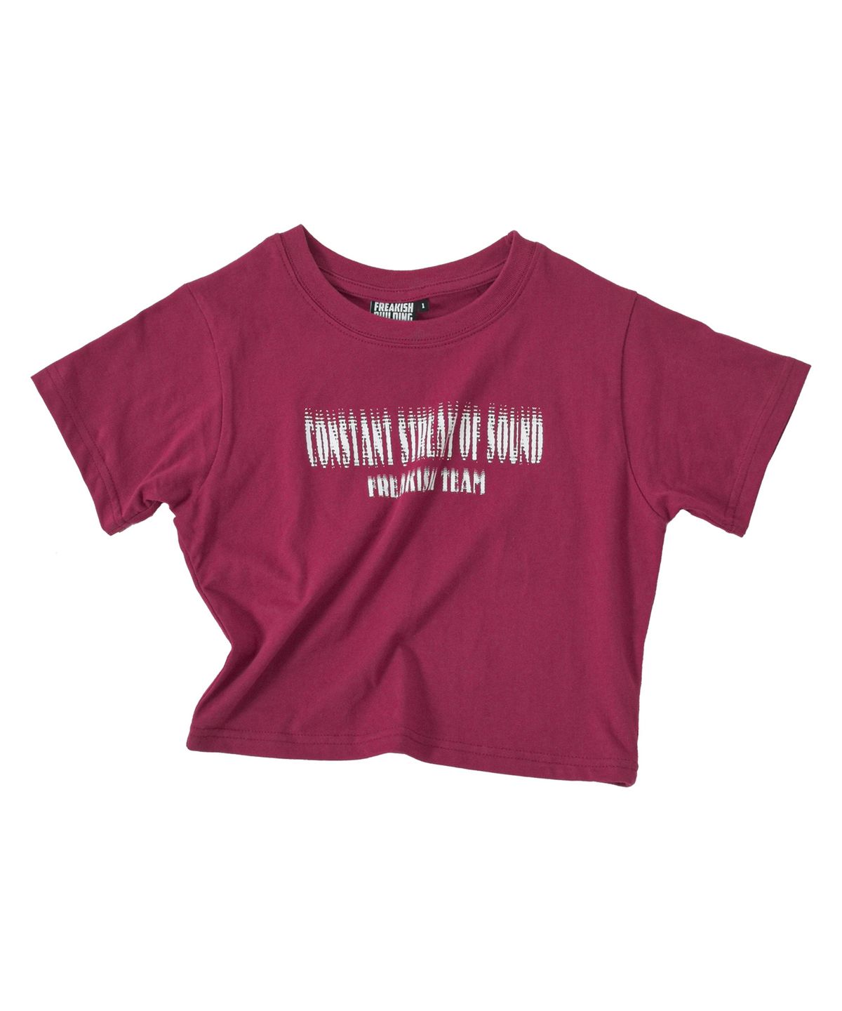 프리키쉬빌딩(FREAKISH BUILDING) STIPPLE SHORT SLEEVE CROP TEE (MAGENTA)