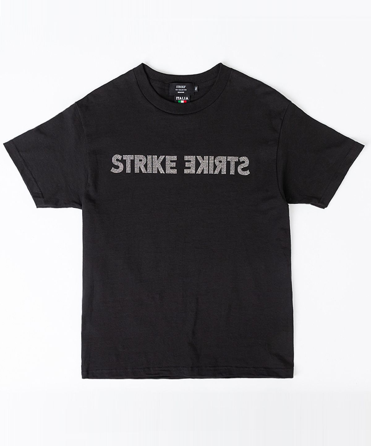 스트라이크(STRIKE) 스페셜리티 크리스탈 리버설 로고 티 (BLACK_SILVER)