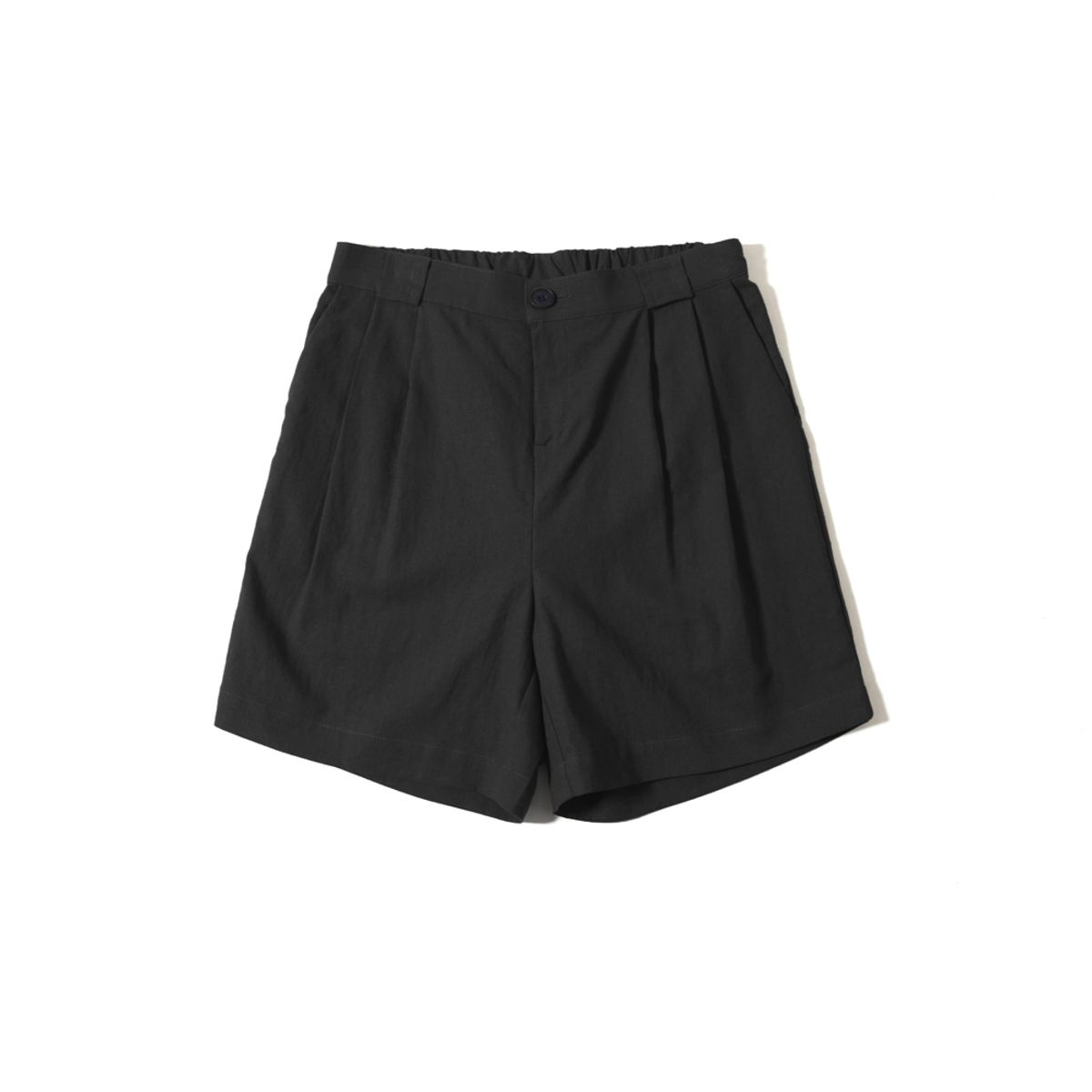 이즈(EASE) LINEN HALF BANDING BERMUDA PANTS_BLACK_남녀공용