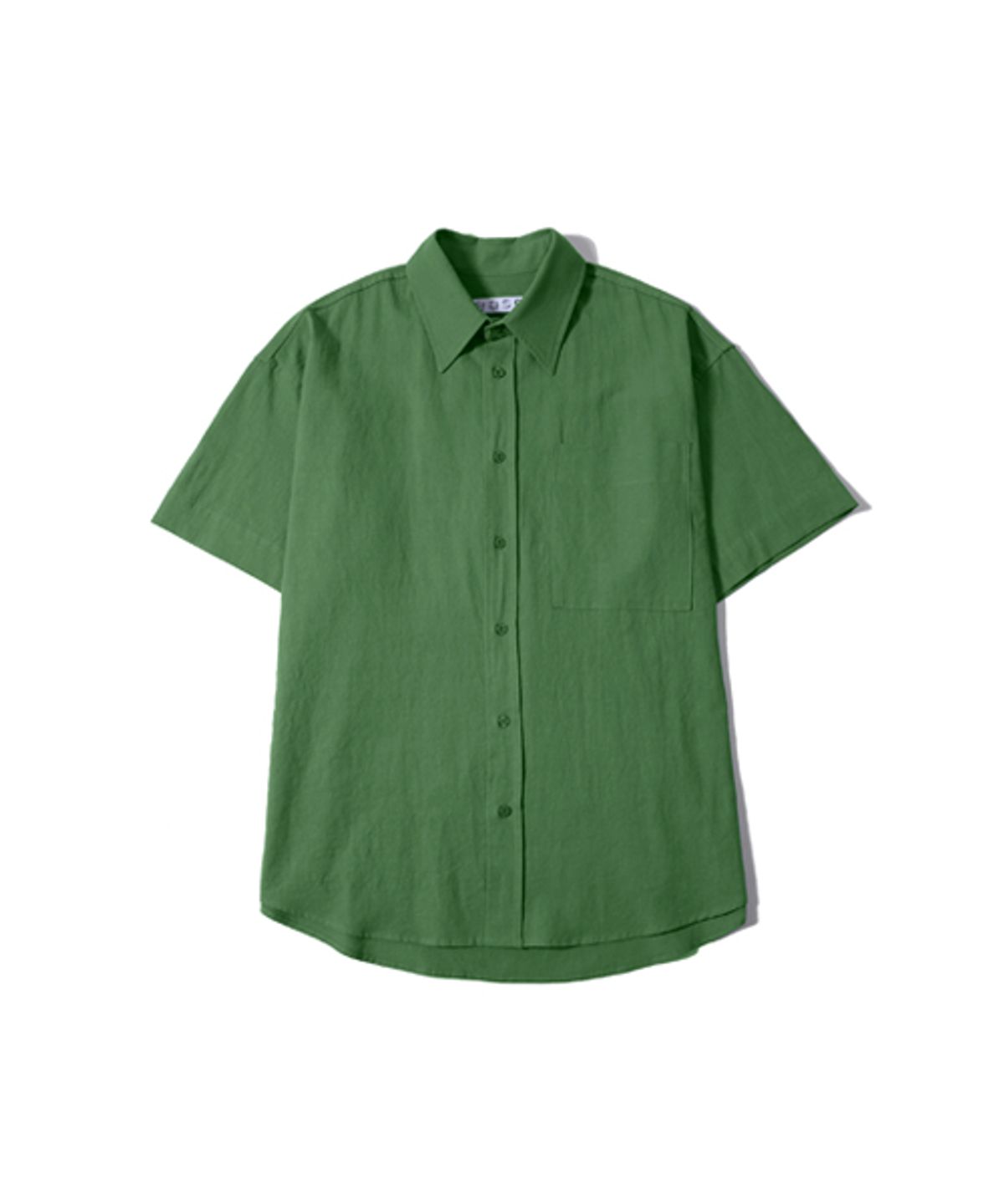 이즈(EASE) LINEN POCKET 1/2 SHIRTS_GREEN