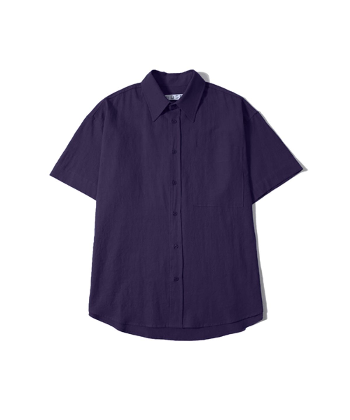 이즈(EASE) LINEN POCKET 1/2 SHIRTS_PURPLE